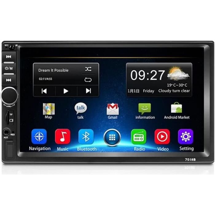 2 Din autoradio GPS Lecteur multimédia Android Universel Auto stéréo 2Din vidéo Lecteur MP5 Autoradio GPS WiFi Bluetooth FM(Col 310
