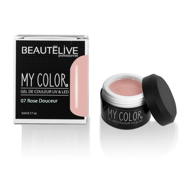 Beautélive Gel de couleur ongles UV et LED 07 - Rose Douceur , Pot 5ml