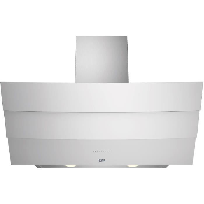 Hotte décorative murale BEKO HCA92640WH L 90 cm - Blanc - Plan incliné - 3 vitesses - Classe C