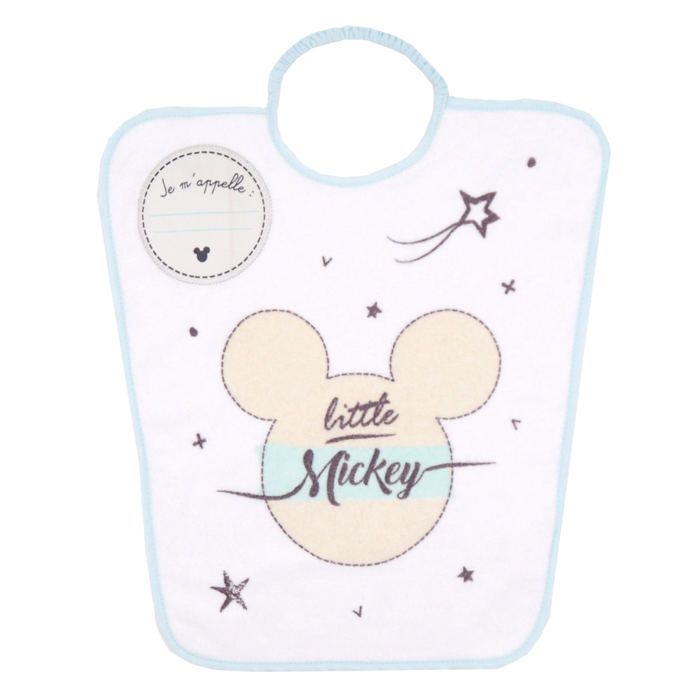DISNEY Mickey little Bavoir maternelle - Imprimé -Je m'appelle- - 35 x 38 cm