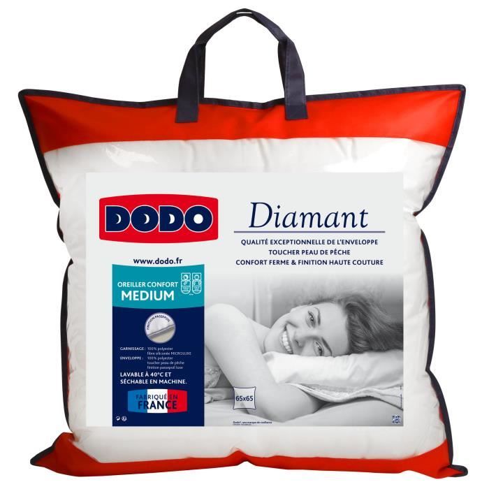 DODO Oreiller DIAMANT Confort Médium 65x65cm