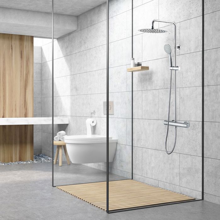Allure colonne de douche avec mitigeur thermostatique Essebagno chromée