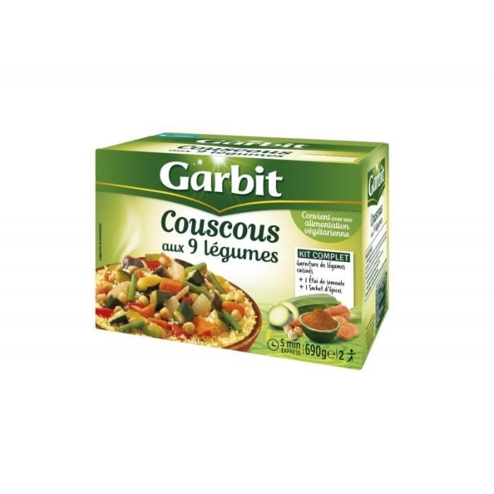 GARBIT - Couscous 9 Légumes 690G - Lot De 4
