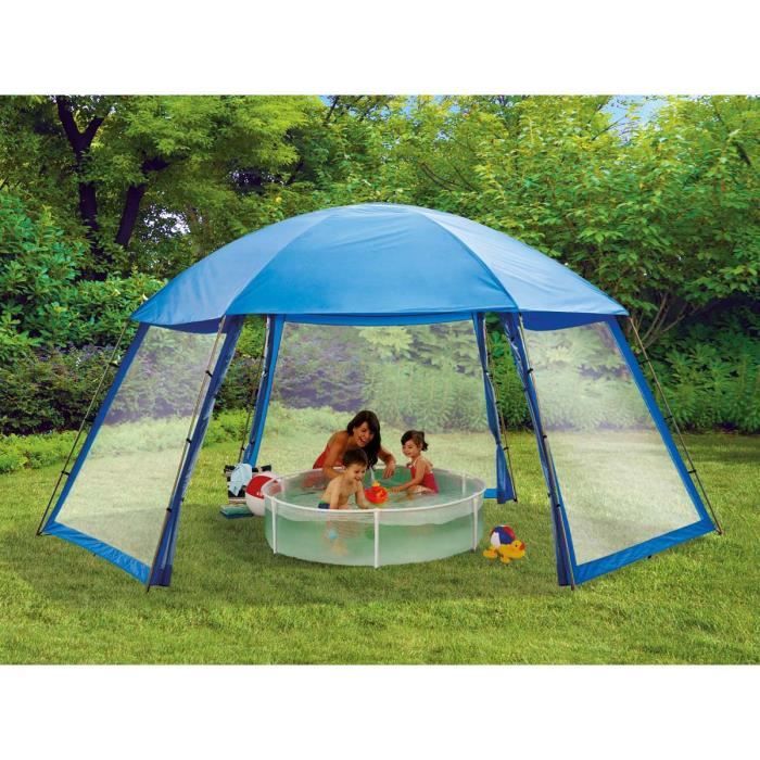 Abri de piscine en polyester 3 portes 5 x 3.9 x 2.5 m