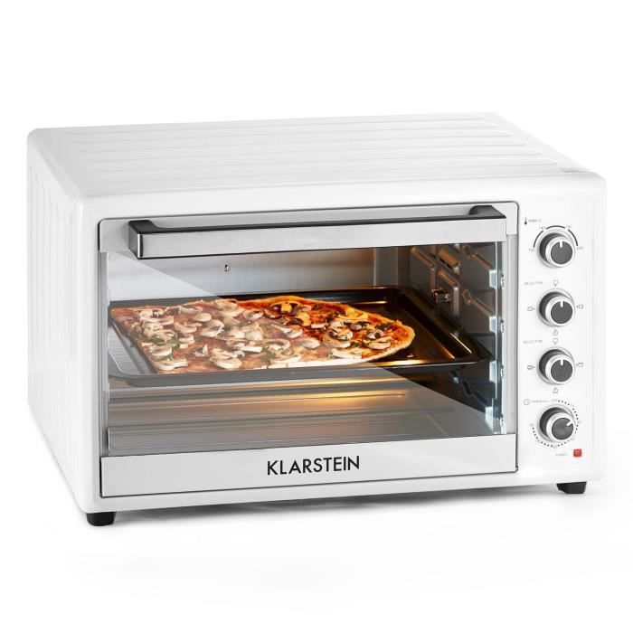 Klarstein Masterchef XL Four électrique 100L (rôtissoire, grille et plat inclus, acier, 4 rails d'insertion, 2700W) - blanc