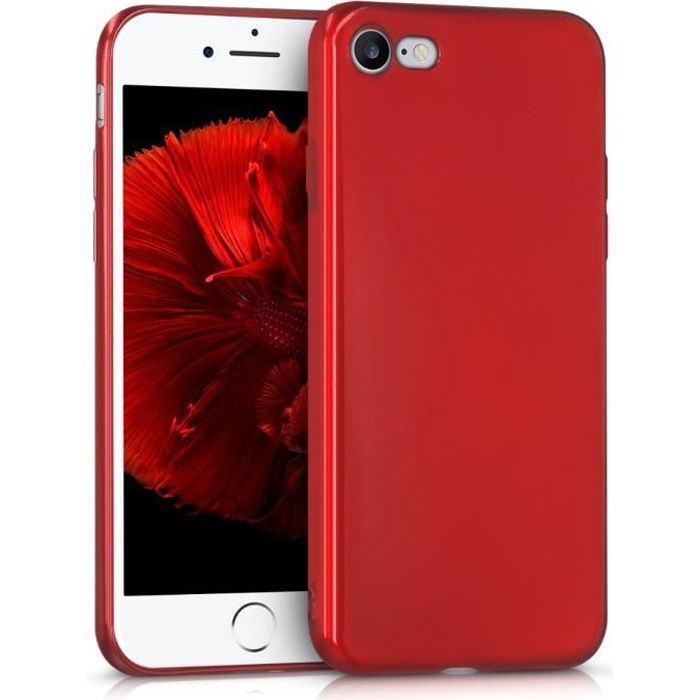 kwmobile Coque Apple iPhone 7 - 8 - Coque pour Apple iPhone 7 - 8 - Coque de téléphone en silicone rouge haute brillance 40152.09