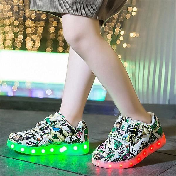 Chaussures enfants,7ipupas enfants chaussure lumineuse gar?on filles Sport chaussure de course bébé lumières lumineuses mode bask