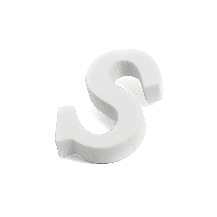 LETTRE S EN BOIS BLANC 5 CM Blanc