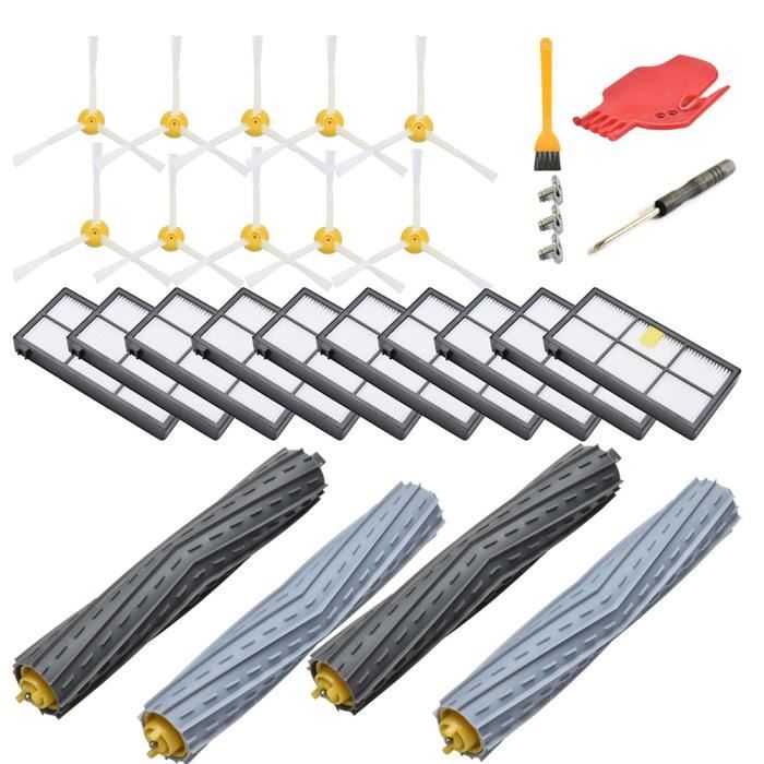 Kit D'accessoires Remplacement Pour Irobot Roomba SÉRie 850 850 860 861 866 870 880 890 890 900 980 980,10, 10 Brosses LatÉRales, 2