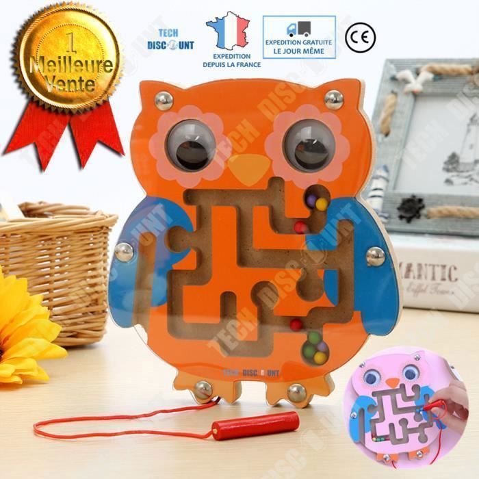 TD® labyrinthe jeu de société junior DVD livre magnétique magique chat bille 3D bille bébé bois stylo puzzle cadeau enfants hibou