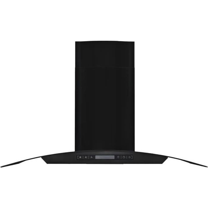 Hotte Murale Acier inoxydable Noir Hotte Aspirante de Cuisine 756 m³/h 90 cm