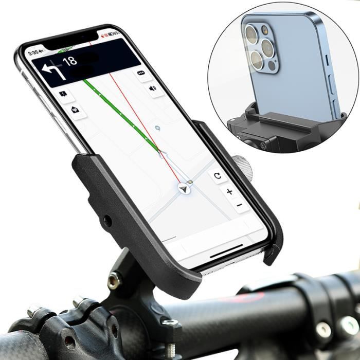 Support Téléphone Vélo et Moto en Alliage d'aluminium avec Rotation à 360 Degrés, Compatible avec 4,5-6,8 Pouces Smartphones