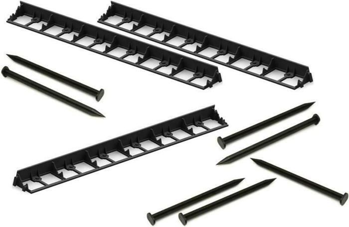 YUENFONG Lot de 20 bordures de pelouse aspect pierre en plastique, bordure de parterre, bordure YUENFONG Lot de 20 bordures de pelouse aspect pierre en plastique, bordure de parterre, bordure