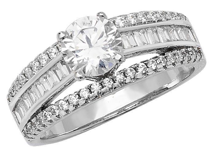 Bague Femme En Argent Sterling Avec Oxyde De Zirconium Cubique - Neuf Avec étiquettes