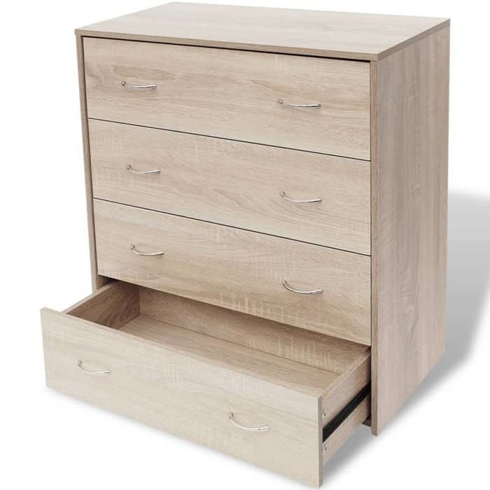 CLOUD Meuble de rangementCommode Armoire Buffet avec 4 tiroirs 60 x 305 x 71 cm Couleur de chêne CHYNEW3208668