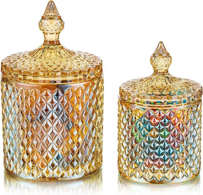 Grands Bocaux à Bonbons En Verre 650 Ml Vintage Avec Couvercle - Décoratifs Et Pratiques