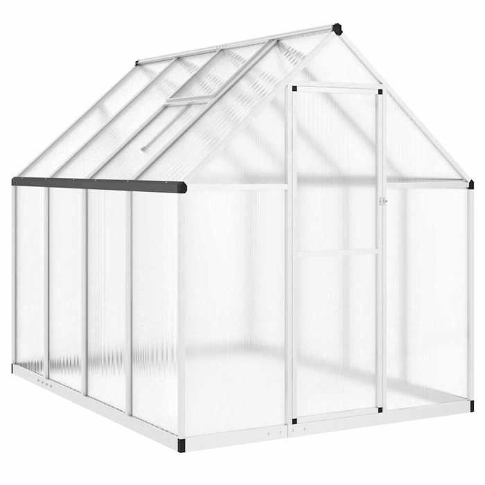 Serre De Jardin En Aluminium Et Polycarbonate 4mm - Tailles De 230x180x195cm - Porte Coulissante, Fenêtre Toit Réglable - 8