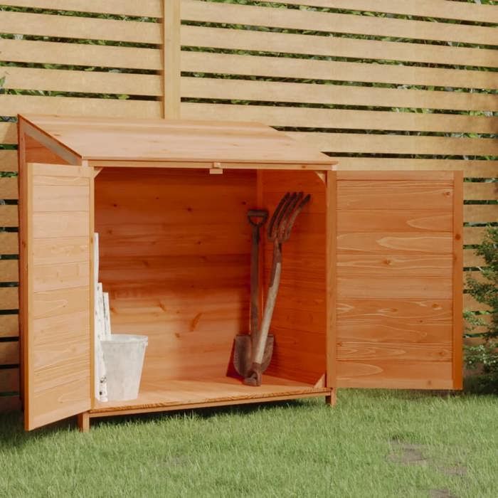 Soldes dété 2025 Remise de jardin - CLOUD - Abri de jardin - Marron 102x52x112 cm Bois de sapin solide LL343