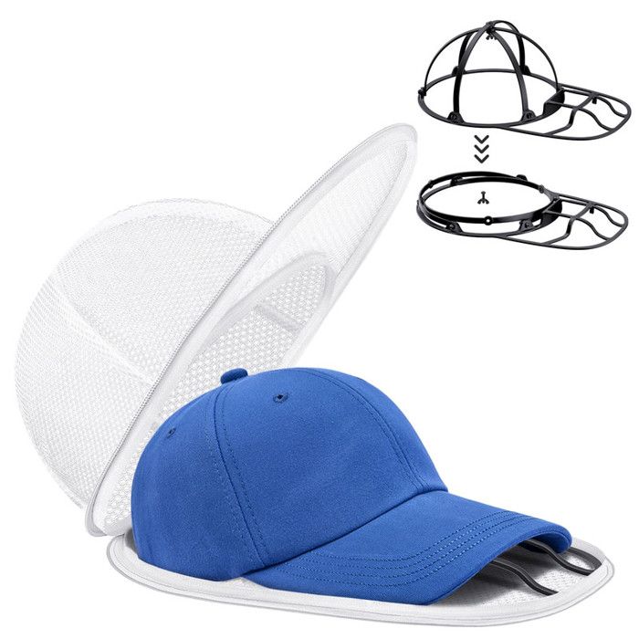 Lave Casquette de Baseball Cage de Lavage Pliable Cage de Nettoyage de Casquette Machine Lave-Vaisselle Nettoyeur Casquettes Blanc
