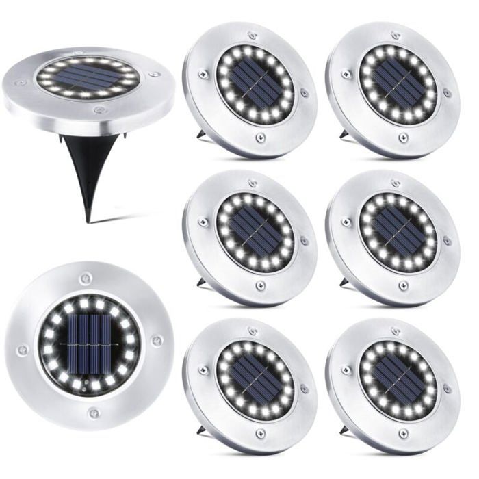 16 LED Lampe Solaire Extérieur-8 Pièces Spot Solaire Jardin Etanche Lampadaire pour Passerelle Chemin Terrasse Cour Souterraine En 16 LED Lampe Solaire Extérieur-8 Pièces Spot Solaire Jardin Etanche Lampadaire pour Passerelle Chemin Terrasse Cour Souterraine En