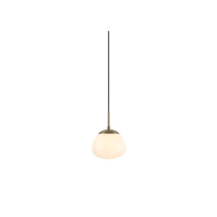 Suspension E14 40W max verre opale blanc et métal laiton antique - Markslöjd - Rise Suspension E14 40W max verre opale blanc et métal laiton antique - Markslöjd - Rise