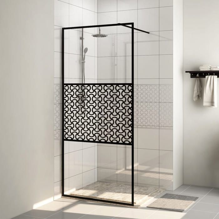 Paroi de douche vidaXL Verre ESG 100x195 cm Cadre réglable