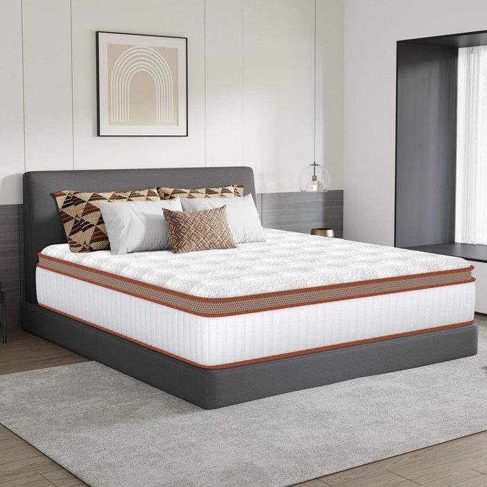 Matelas 140x200 cm Épais 28cm Matelas Hybride en Mousse à mémoire de forme Soutien Parfait Haute Résilience Oeko-Tex Durable