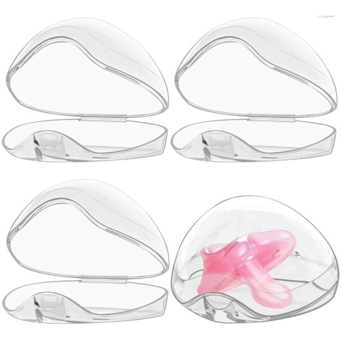 Boîtes De Rangement Pour Tétines – Lot De 4 Boîtes Anti-poussière Transparentes, Portables, Pour Sucettes Et Petits Accessoires Bébé