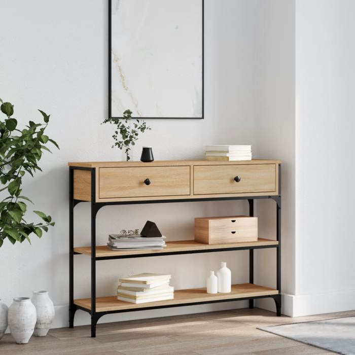 SALE 2026 Table à café Brun - Table console chêne sonoma 100x25x75cm - bois dingénierie PRO982243422