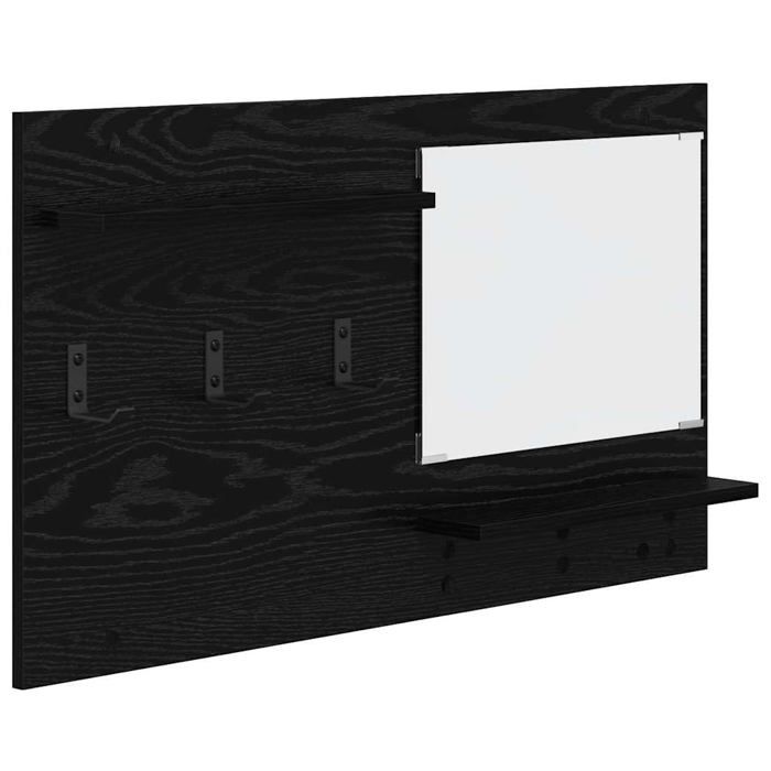 Porte-manteau mural avec étagère - vidaXL - Chêne noir - 90x10x50 cm - Crochets rectangulaires - Solution durable