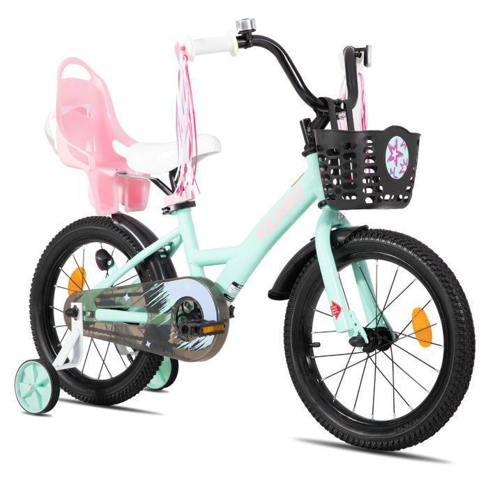 Vélo Batman Enfant – Cadre Noir Autocollants – Roues Stabilisatrices, Freins, Cloche – Dès 2-3 Ans