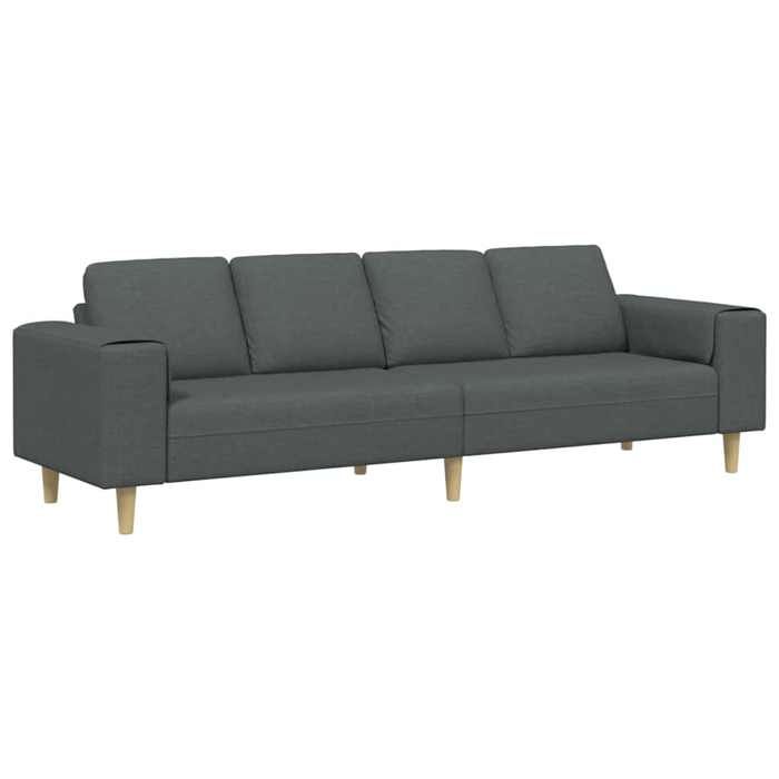 Les Soldes Canapé de salon( 4 PLACES) - CLOUD - grand sofa - Poids maximal: 440 kg - Gris foncé 250x77x76 cm Polyester LV3218