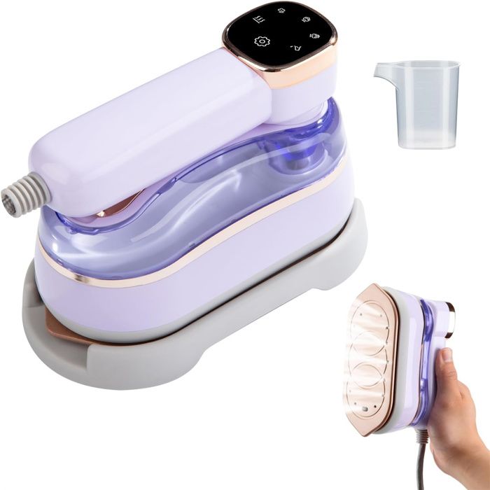 Fer à repasser vapeur portable pour vêtementsécran LCD petit fer idéal pour la maison les résidences étudiantes et lesViolet - Zurabini