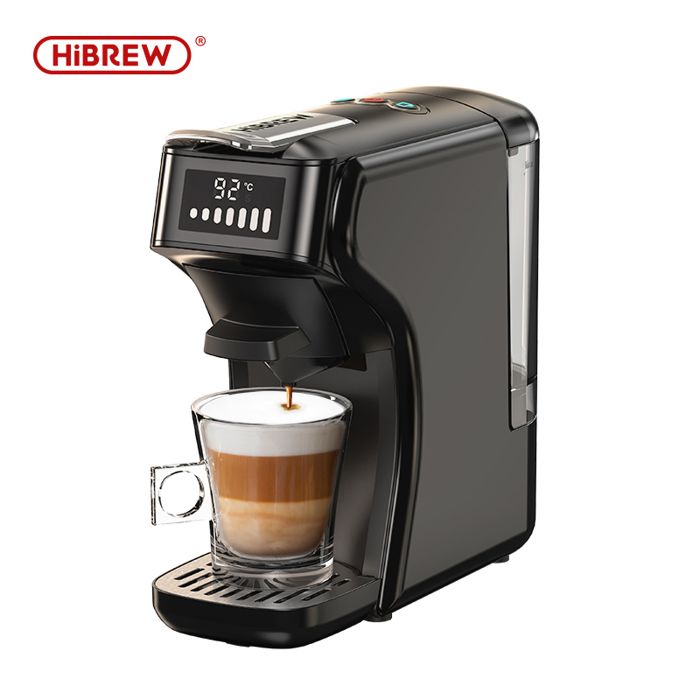 Machine à café à capsules HiBREW H1B 6 en 1-20 bars - Compatible Nespresso & Gusto - Modes froid et chaud - Expresso - Noir - Hibrew