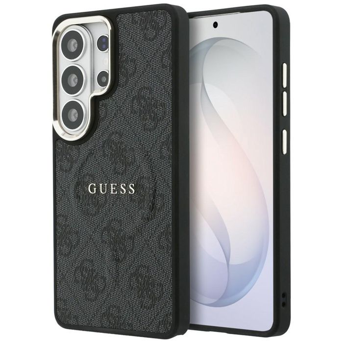 Guess Coque arrière en cuir 4G avec MagSafe pour Samsung Galaxy S26 Ultra - Gold Edge Noir - vue 4