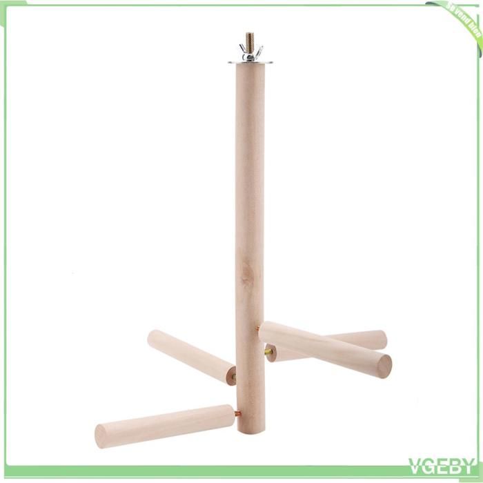 Support de perchoirs pour oiseaux - FAFEICY - Branches dactivité - Bois naturel - Pour perruches & petits perroquets - 10x10x27 cm
