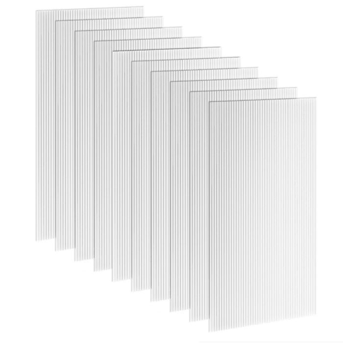 10 Plaques alvéolaires en polycarbonate - Outsunny - panneau alvéolaire double 4 mm - polycarbonate - 120x60x04cm - transparent