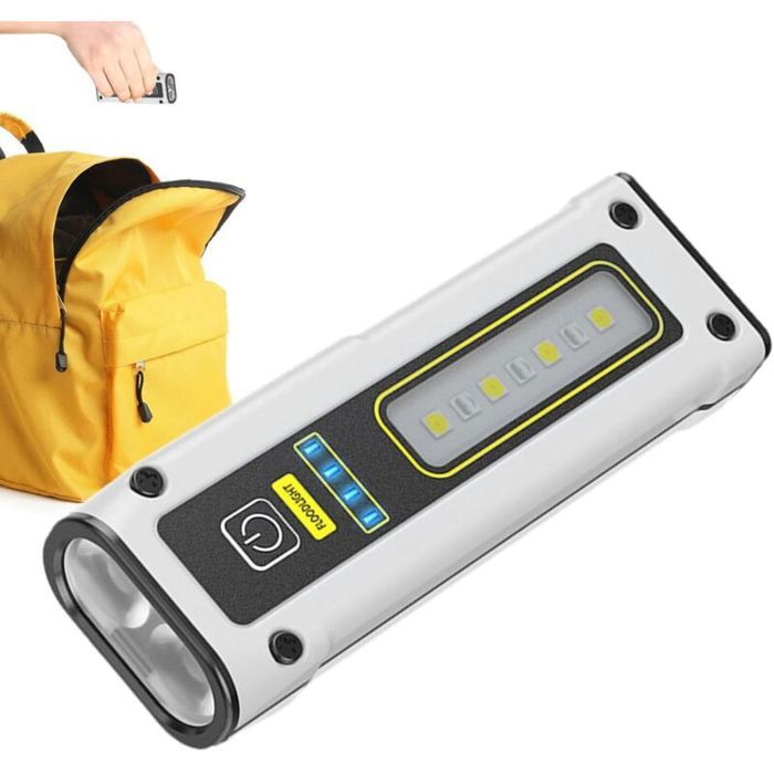 Lampe torcheMini FlashlightWaterproof Powerful Flashlight - USB Rechargeable Flashlight Flash Light for Camping Hiking-A