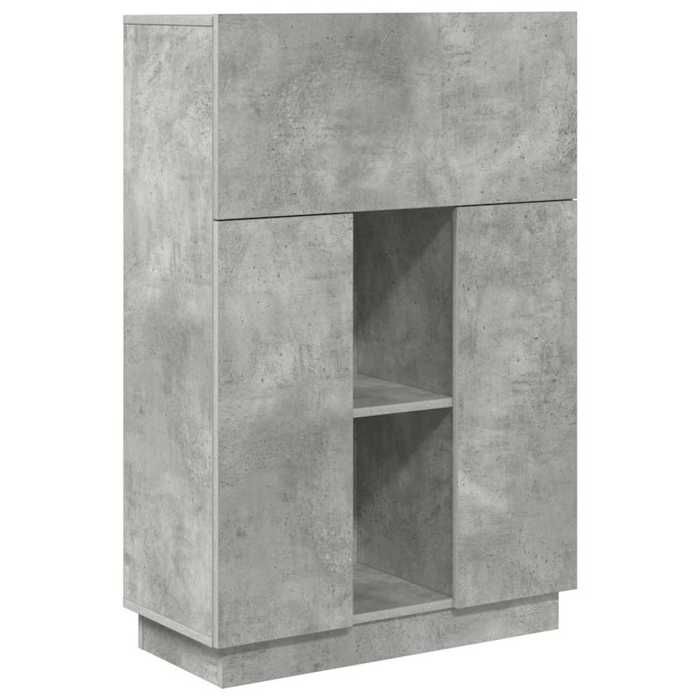 Gris Table de travail - Bureau Gris béton 71.5x31.5x106.5 cm Bois dingénierie m8002