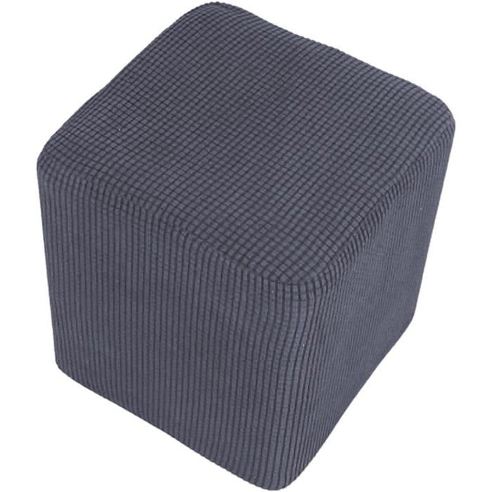 Housse de coussin de tabouret carrée antidérapante douce et extensible pour tabouret bar chaise de diamètre 30 à 34 cm gris