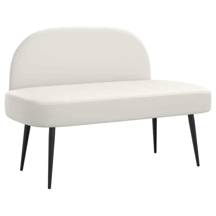 Banquette - Banc rembourré avec dossier - vidaXL - simili cuir - blanc - 110 x 60 x 76 cm - garnissage mousse 8419811