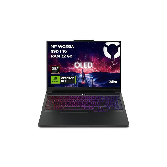 Lenovo Legion Pro 7 16AFR10H 83RU 16 Ryzen 9 9955HX RAM SSD AZERTY - vue 2