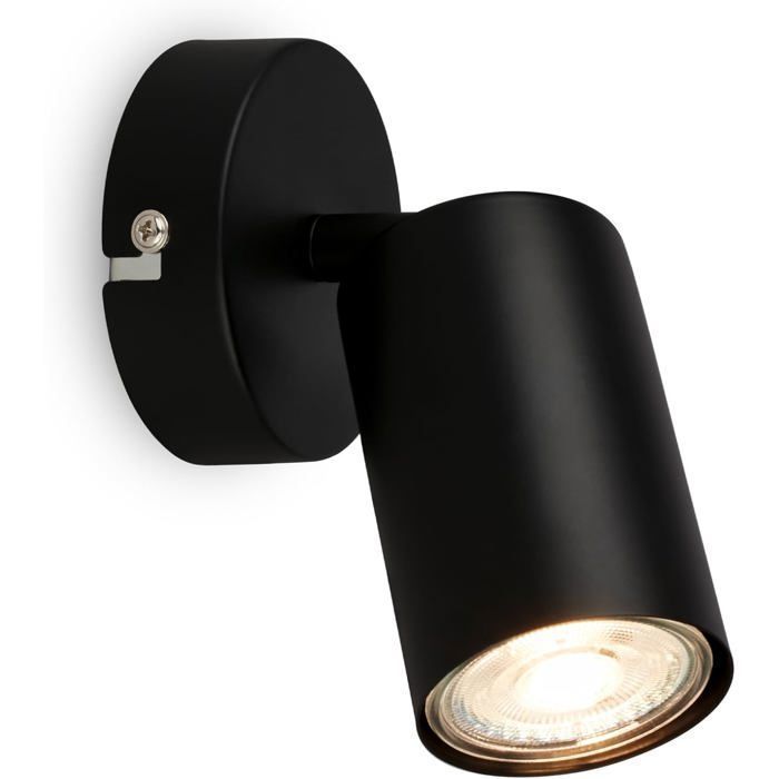 Applique murale noire métal orientable douille GU10 max 9W éclairage lecture salon cuisine couloir i