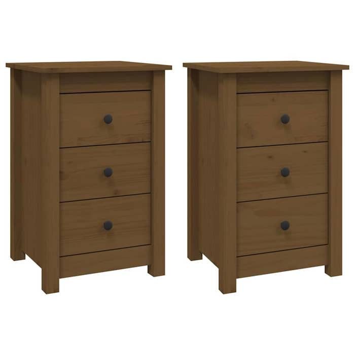 NEW Lot de 2 chevets - UU - Table de chevet/nuit - Marron miel 40x35x61 5 cm Pin solide FR_57484 NEW Lot de 2 chevets - UU - Table de chevet/nuit - Marron miel 40x35x61 5 cm Pin solide FR_57484
