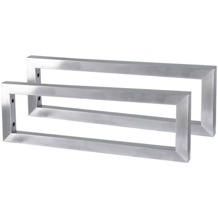 2 équerres de fixation en inox brossé pour plan de vasque Equerres pour lavabo 55x15x3cm Equerres pour meubles étagères
