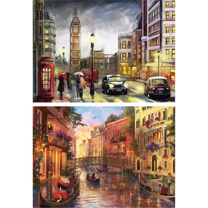 Educa – Lot De 2 Puzzles Stitch 500 Pièces – Dimensions 34 X 48 Cm – Dès 11 Ans, Avec Colle Fix Puzzle