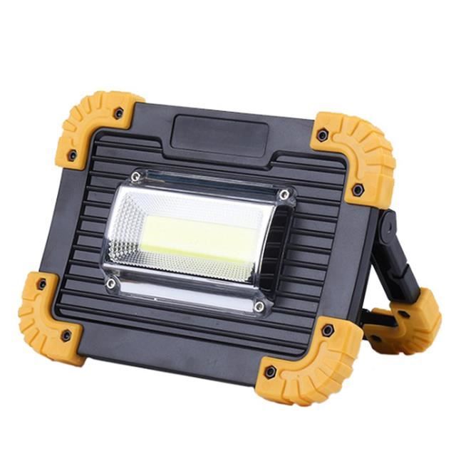 Projecteur LED Camping 10000LM - Lampe Torche Rechargeable USB, Noir, COB + LED