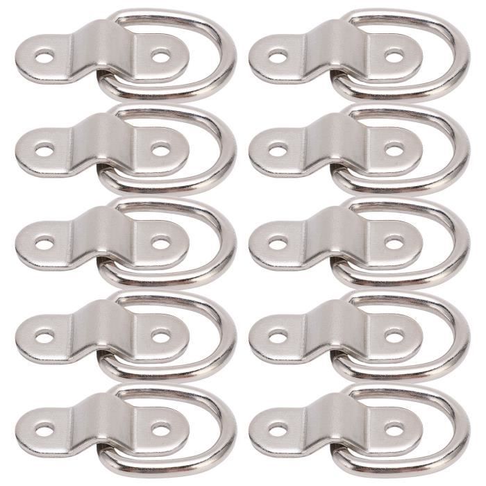 10 Anneaux D'arrimage En D Acier Inox – Support 400 Kg, Pour Remorques, Camions, Bateaux - 7
