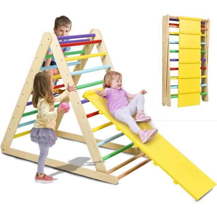 Costway Echelle D Escalade Triangle D Escalade Pour Enfant En Bois Surface Bien Lisse Pour Garcons Et Filles 3 Ans Cdiscount Sport