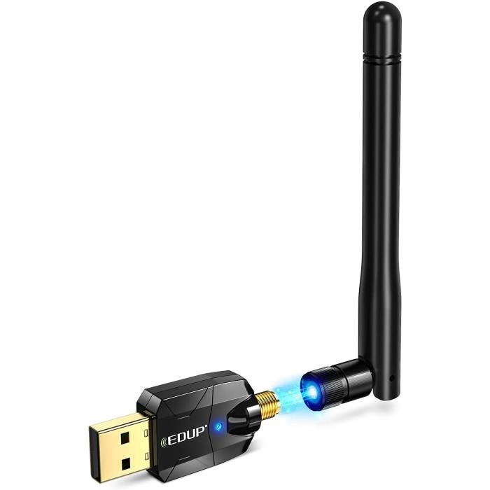 USB Bluetooth 5.0 Adaptateur avec Antenne pour PC,Longue Portée Environ 100  mètres Bluetooth 5.0 EDR Dongle Émetteur Récepteur A66